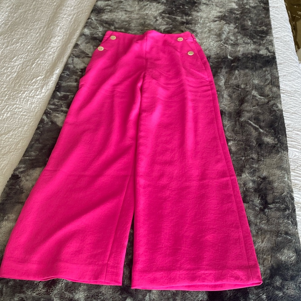 NWT JCREW Sz 6 sailor style pants. Hot pink!